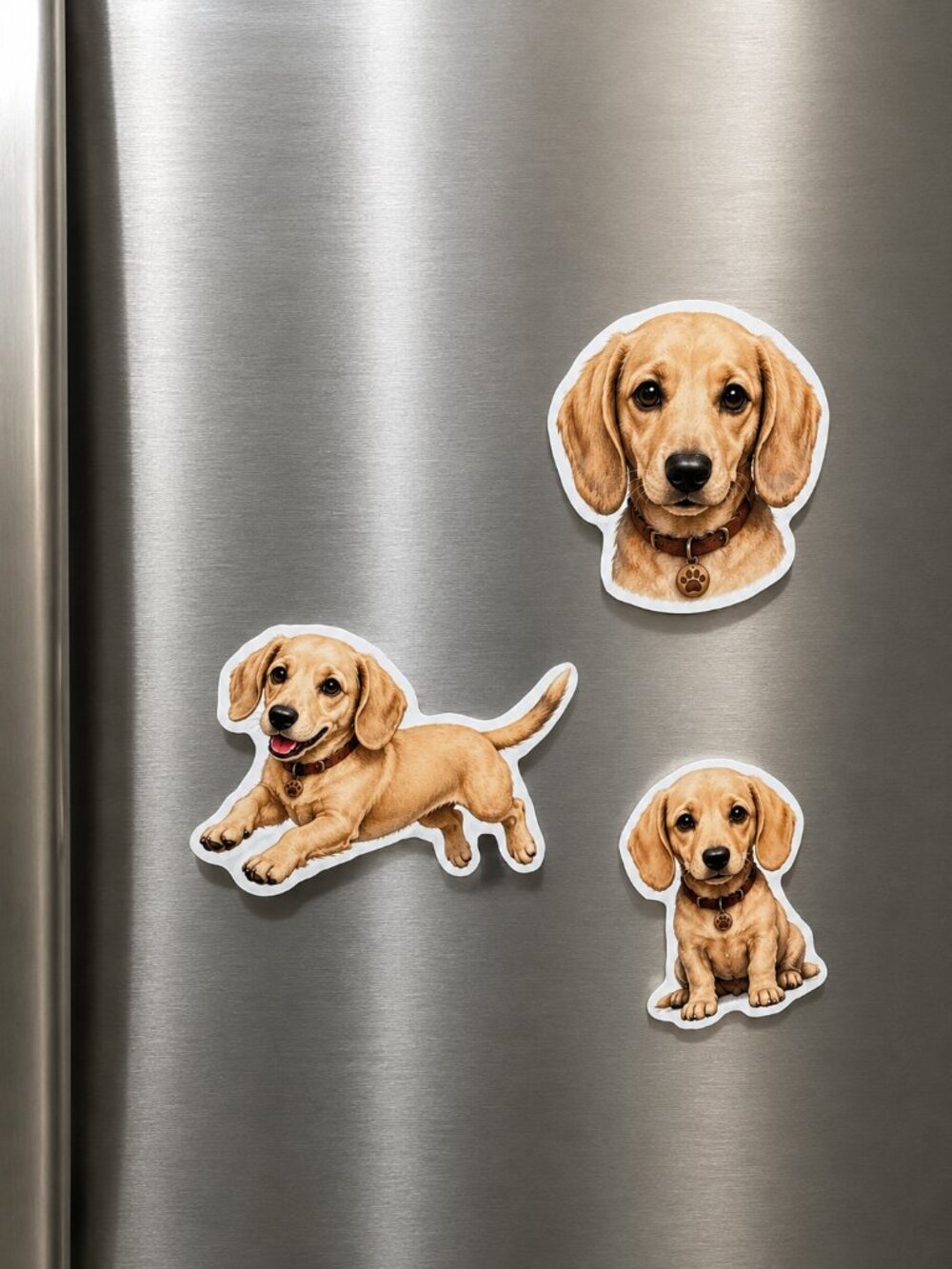 3 Dachshund Dog Refrigerator Magnets Cute Wiener Dog Puppy Fridge Decor Gift